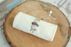Wrap - mod. 001 Creme + HeadBand - Floral mod. 001 Creme - online store