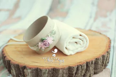 Image of Wrap - mod. 001 Creme + HeadBand - Floral mod. 001 Creme