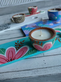 Imagen de Set de 1 vela en cuenco pequeño y tabla