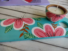 Set de 1 vela en cuenco pequeño y tabla - comprar online