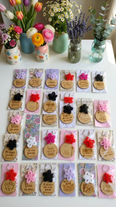 Pack 20 Llaveros de Madera Personalizados con Borla