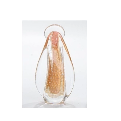 Nossa Senhora Cristal Murano Rosé Ouro 24k 23 cm