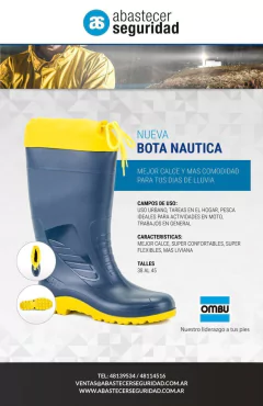 Bota OMBU PVC Náutica con Cuello. Uso intensivo Azul/Amarilla en internet