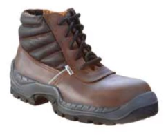 Botín OMBU Francés c/Reflectivo c/punt. Acero Cuero Flor Marrón - comprar online