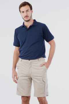 CHOMBA AIRE LIBRE PIQUE AZUL TALLE S AL XXXXL - comprar online