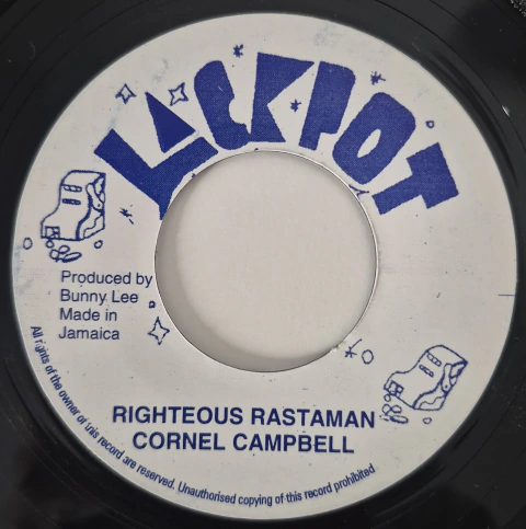 7'' Cornell Campbell - Righteous Rastaman / Version (Jackpot) (PRONTA ENTREGA)