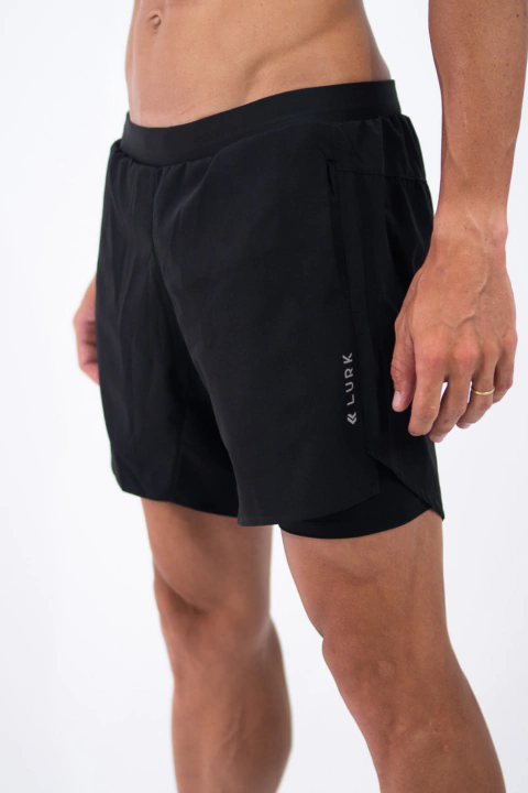 Shorts Curto c/Lycra 2 em 1 Preto Lurk