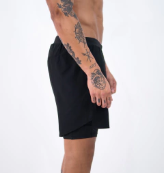 Shorts Curto c/Lycra 2 em 1 Preto Lurk - Lurk | Meias e Vestuário Fitness [@lurkbr]