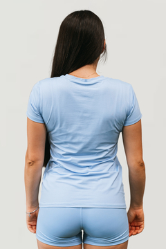 camiseta dry poliamida azul