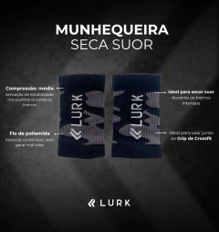 Munhequeira Seca Suor Verde Musgo da marca Lurk, ideal para treinos intensos, com características de compressão média e material confortável.