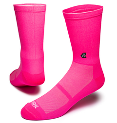 Meia performance rosa neon