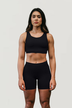 Shorts Feminino Bolso Lateral Preto/Prata Lurk - Lurk | Meias e Vestuário Fitness [@lurkbr]