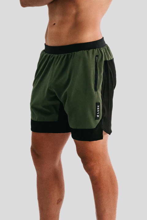 Shorts Essence Masculino Verde Militar/Preto Lurk - comprar online