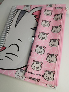 Caderno + Estojo c/ Elástico Pets Gato - comprar online