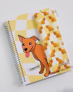 Caderno + Estojo c/ Elástico Vira-Lata Caramelo