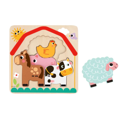 Rompecabezas de madera con animales