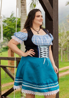 Vestido Violeta Petróleo e Azul Céu