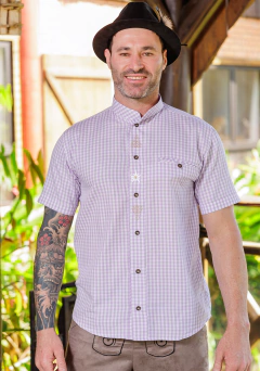 Camisa Edelweiss Lilás e Branco