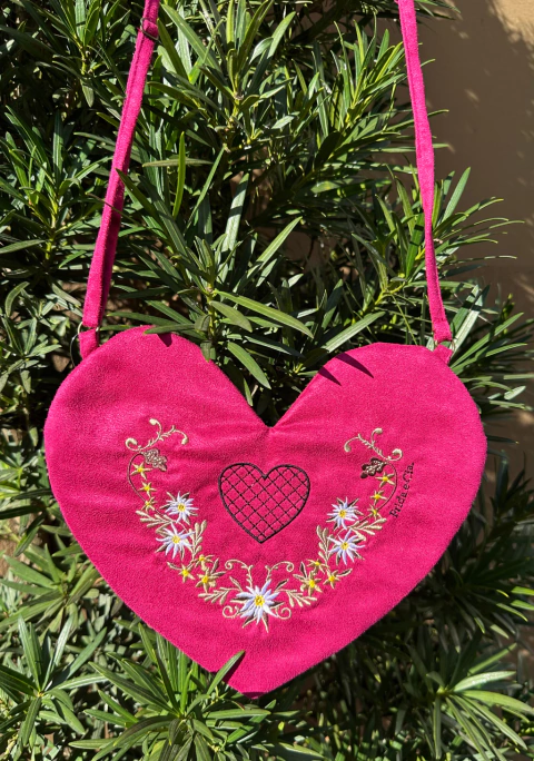 Bolsa Coração Pink e Preto - comprar online