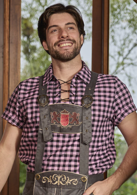 Camisa Gola e Cordão Preto e Rosa - comprar online