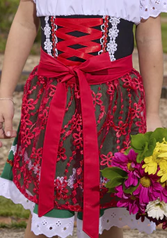 Avental Infantil de Renda Vermelho