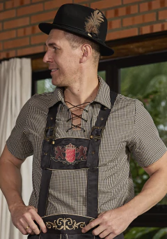 Camisa Gola e Cordão Preto e Avelã - comprar online