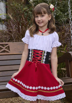 Vestido Infantil Jasmim Vermelho