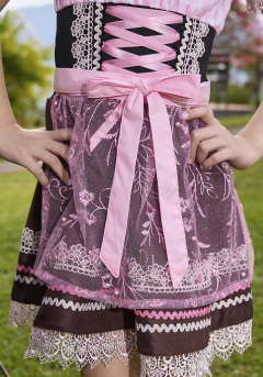 Avental Infantil de Renda Rosa Glanz