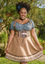 Transforme-se com o Traje Blume Conhaque! Conforto e estilo em corpete com suspensórios e saia fluída. Descubra nossas blusinhas e arrase na sua produção!