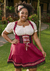 Descubra o elegante Traje Blume Marsala: corpete, saia e suspensórios que se ajustam ao corpo. Adquira o seu e destaque-se com estilo!