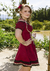 Descubra o Traje Liebe Marsala, modelo de colete e saia que une conforto e estilo. Compre agora e arrase na Oktoberfest!
