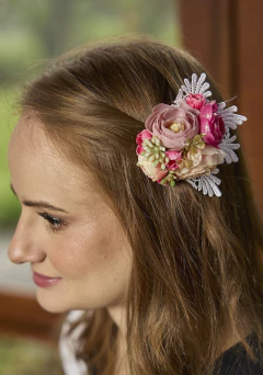 Presilha Florzinhas Pink e Rosê - comprar online