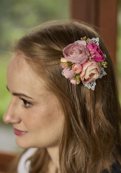 Presilha Florzinhas Rosê e Pink - comprar online