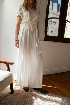 Maxi pantalón Colette offwhite - comprar online