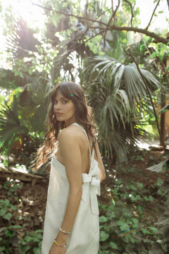 Maxi vestido Tomi offwhite - tienda online