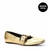 Sapatilha Mary Jane Fivela Couro Ouro