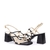 Sandália Tiras Couro Creme e Preto - comprar online