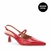 Sapato Slingback Fivelas Couro Vermelho