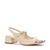 Sapato Mary Jane Creme Biqueira Dourado
