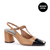 Sapato Slingback Bicolor Couro Caramelo