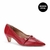 Scarpin Salto Baixo Couro Vermelho