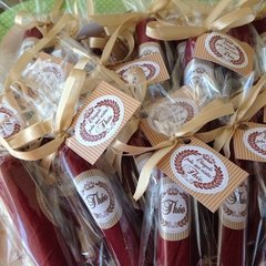 Charutos de Chocolate Recheados com Embalagem Individual Laço e Tag - loja online