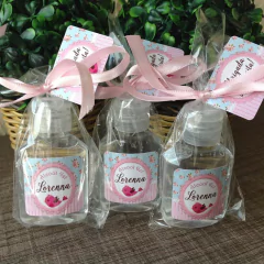 Frascos Álcool Gel 35ml com saquinho e tag