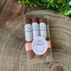 Caixinha Páscoa com 3 Charutos de Chocolate