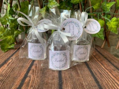 Frascos Álcool Gel 35ml com saquinho e tag