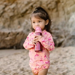KIT X3 NENA / REMERA + SOMBRERO + TRAJE DE BAÑO CON PAÑAL INTEGRADO FLAMINGO - PROTECCION UPF+50 - GREENSPROUTS