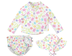 KIT X3 / REMERA FILTRO UV + SOMBRERO FILTRO UV + TRAJE DE BAÑO CON PAÑAL INTEGRADO - IPLAY