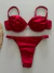 Meia taça Olívia meril vermelho / Fita regulagem