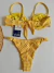 Meia taça Olívia xadrez amarelo / Fita regulagem - Biquínis Lola Chic