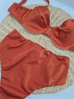 Meia taça trilobal terra cota / Hot pant fio duplo - comprar online